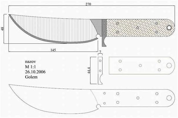 Чертежи для изготовления ножей. Часть 1
