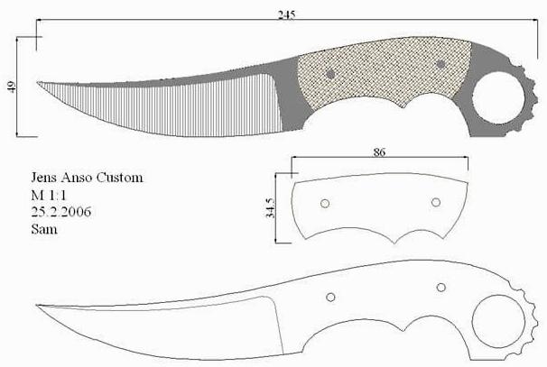 Чертежи ножей для изготовления. Часть 2
