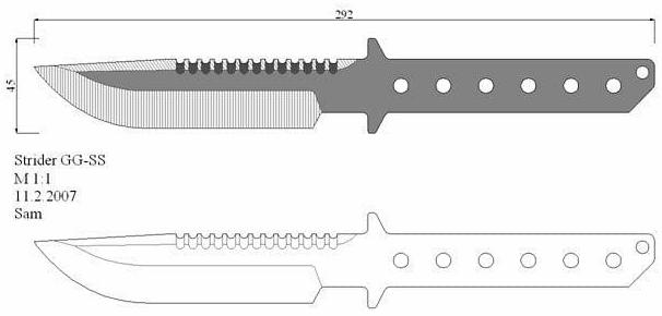 Чертежи ножей для изготовления. Часть 2