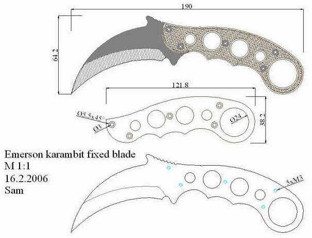 Чертежи ножей для изготовления. Часть 2