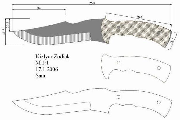 Чертежи ножей для изготовления. Часть 2