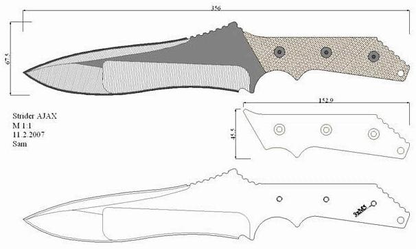 Чертежи ножей для изготовления. Часть 3