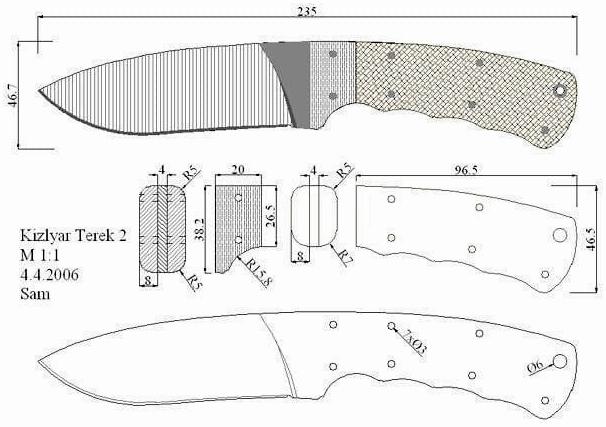 Чертежи ножей для изготовления. Часть 3