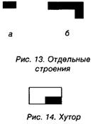 Населенные пункты, отдельные строения на карте