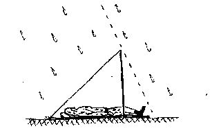 Простейший односкатный навес из плащ-палатки или тента при выживании в экстремальных условиях, способы и особенности установки.