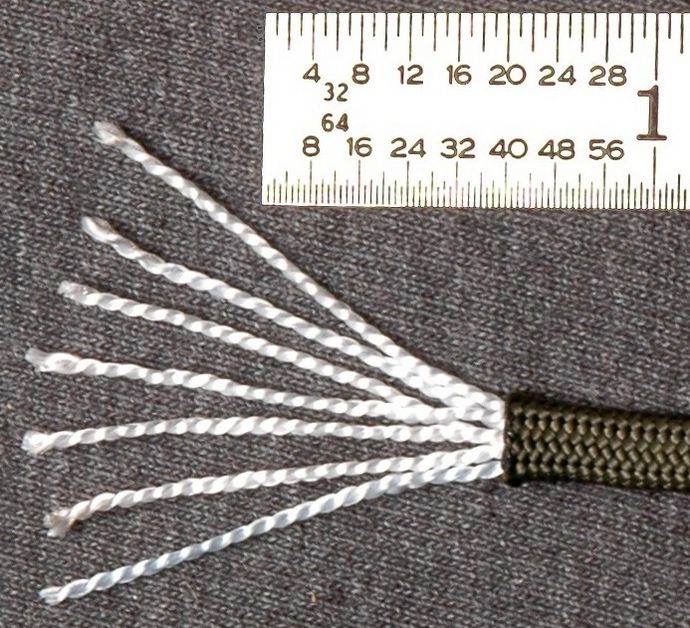 Паракорд, парашютный шнур, parachute cord или paracord, назначение, внутреннее устройство, практическое применение, ложный паракорд.