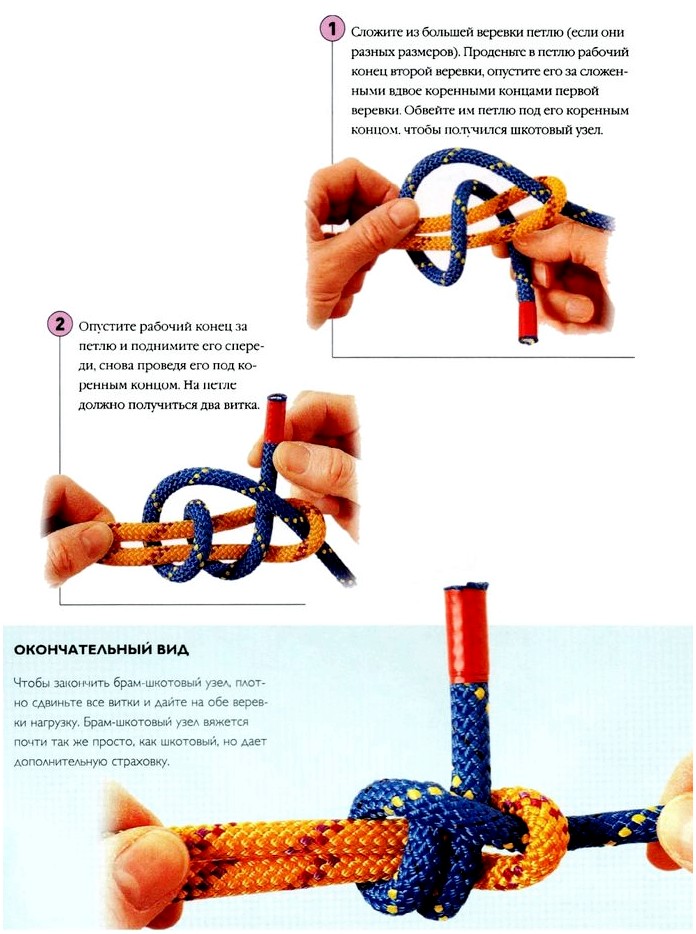 Как правильно завязать брам-шкотовый узел