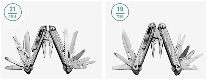 Обзор мультитулов и ножей серии Leatherman Free, модели Free P2 и P4, Free T2 и T4, Free K2 и K4, назначение, особенности конструкции, инструменты