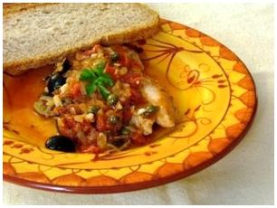 Филе морского окуня с арахисом