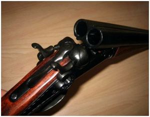 Взаимодействие частей и механизмов двустволнего ружья