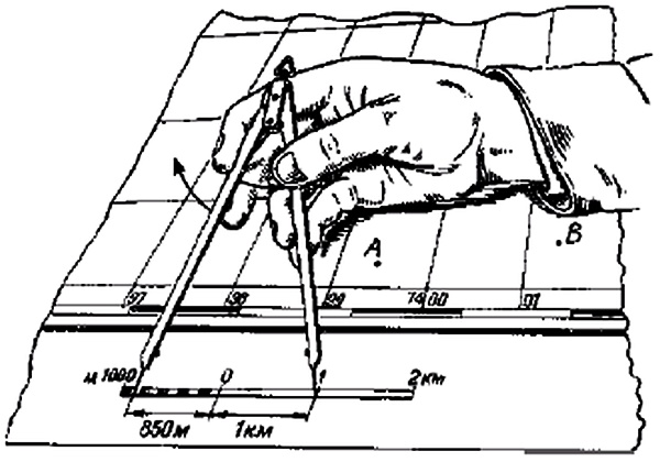 Измерение расстояний и определение площадей по топографической карте, численный, линейный и поперечный масштаб