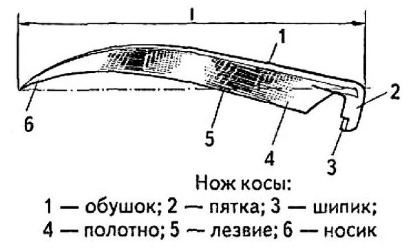 Коса для заготовки сена, устройство, формы и выбор ножа косы, ручка, сборка и подготовка косы к работе, отбивка и заточка косы, косоотбой КС-1, техника кошения травы.