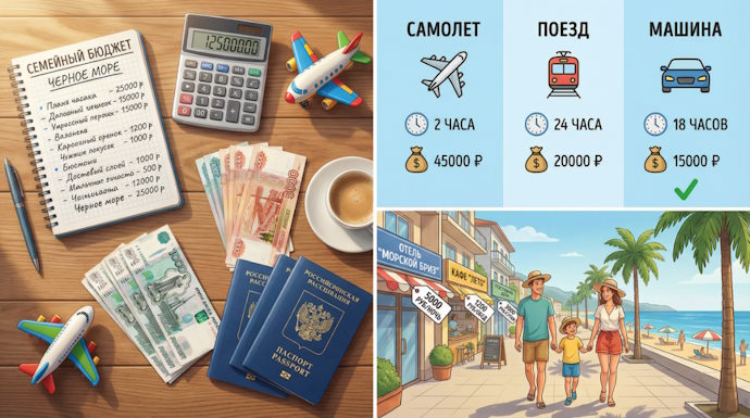 Бюджет семьи из трех человек на отдых у Черного моря: реальные сметы и способы сэкономить